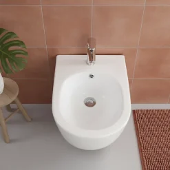 Bidet suspendu - 52 x 36,3 x 33 cm - Blanc -VELA
