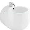 Bidet suspendu cylindrique contemporain céramique traditionnelle SANINDUSA blanc (robinet non inclus)