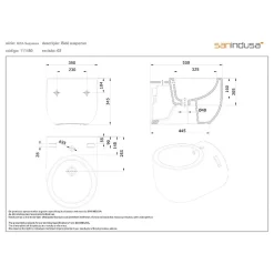 Bidet suspendu cylindrique contemporain céramique traditionnelle SANINDUSA blanc (robinet non inclus)