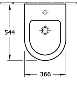 Bidet suspendu de qualité supérieure CH2019V - Sans siphon, Avec bonde Pop Up, Avec robinet 1238C