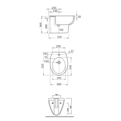 Bidet Suspendu En Céramique Blanche - Cipro