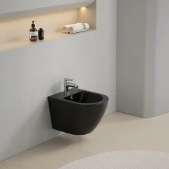 Bidet Suspendu Rond Noir Mat - Folk