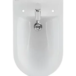 Bidet UrbY céramique traditionnelle SANINDUSA pose au sol avec trous abattant (abattant non compris) blanc