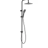 BLACKROMA Colonne de douche sans mitigeur hauteur réglable 80 à 115 cm, Noir mat