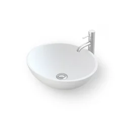 BOLÉA - Vasque ronde à poser 40 cm en solide surface - Design épuré et contemporain