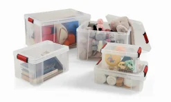 Boîte de rangement avec couvercle Sundis Clip’n store 27 L transparent