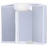 B-RANDO Armoire de bain avec miroir 59X51X16 cm , lumineux, avec prise et tiroir, en plastique finition blanche - BATHSTAGE