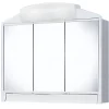 B-RANDO Armoire de toilette avec miroir 59X51X16 cm , lumineux, avec prise et tiroir, en plastique finition blanche - BATHSTAGE