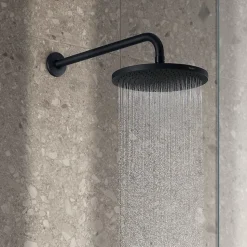 Bras de tête de douche en laiton, Barre de douche fixation murale 41cm (sans tête de douche) - Noir mat