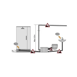 Broyeur pour WC suspendu silencieux 550 watts, Broyeur sanitaire à encastrer BSF-550-N2-SUSP pour salle de bain, Trappe de mainten