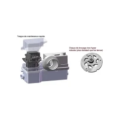 Broyeur WC BSF 800 watt avec Alarme, idéal en logement locatif ou local PRO, très Robuste, Trappe de maintenance, marque Française
