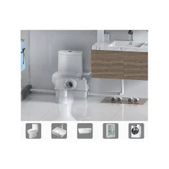 Broyeur WC BSF 800 watt avec Alarme, idéal en logement locatif ou local PRO, très Robuste, Trappe de maintenance, marque Française
