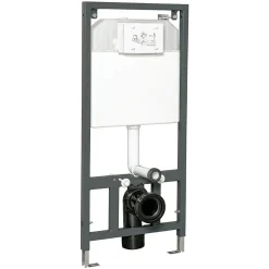 Bâti support universel KERRA pour WC suspendu Avec plaque chasse d'eau blanche