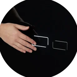 Bâti-support digital en verre noir avec commande sensitive pour wc suspendu - en applique