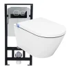 Bâti-support Toilettes Japonais céramique, WC lavant japonais pack complet - 38,4x59,3x38cm - Basic 1102 Modèle verre blanc