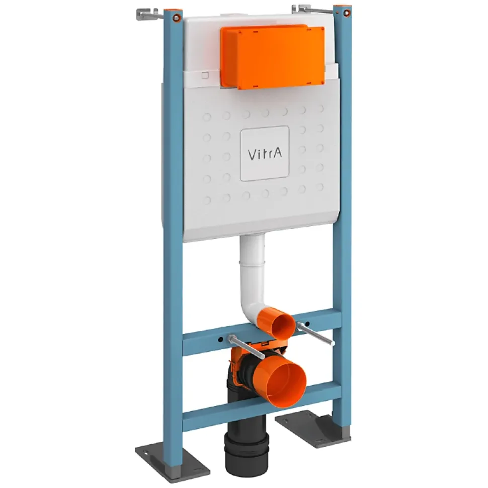 Bâti-support VITRA V-Fix Core auto-portant + Plaque Root Round Or brossée