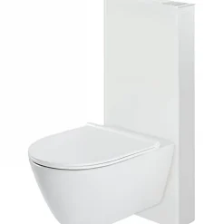 Bâti-support WC suspendu avec habillage blanc complet insonorisé prêt à poser SANINDUSA SANGLASS WALL 3/6L