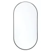 B-Way 120x60 cm miroir suspendu ovale, cadre en aluminium, noir (ZBWOV12060C)