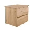 B-Way 59x50x45 cm meuble de salle de bain suspendu avec plaque de recouvrement, 2 tiroirs, chêne mat (BWAY260OAKDESK)