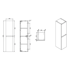 B-Way 30x133x35 cm meuble de salle de bain haut à suspendre, chêne mat (BWAY35OAK)