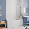 By Kaldewei 150x70 cm Ensemble baignoire Vivien universelle + Pare baignoire pivotant chrome + pieds (SATVIVI150-SETP1)