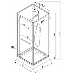 Cabine carrée PRADO 2.0 80x80 cm