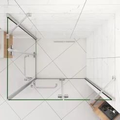 Cabine de douche - 8 mm Verre Anticalcaire - 120 x 90 x190 cm - alu Chrome - avec porte-serviette