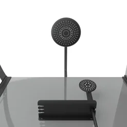 Cabine de douche 1/4 de cercle l.90 x L.90 x H.215 cm – équipements noir mat, grande ouverture, Galedo Grey Touch