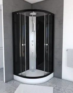 Cabine de douche 1/4 de cercle 85x85x225cm - NEBULA