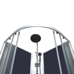 Cabine de douche 1/4 de cercle l.85 x L.85 x H.225 cm – hydromassante, chromé, montage rapide, GoodHome Onega