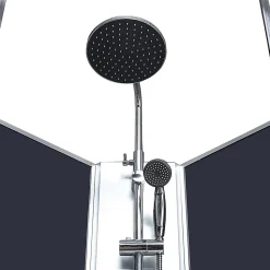 Cabine de douche 1/4 de cercle l.85 x L.85 x H.225 cm – hydromassante, chromé, montage rapide, GoodHome Onega