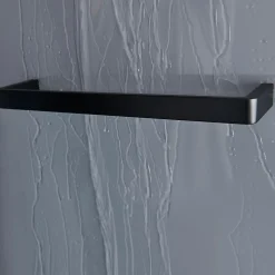 Cabine de douche 1/4 de cercle l.90 x L.90 x H.220 cm – hydromassante, fond gris profilés noirs, traitement anticalcaire, GoodHome Beloya