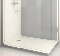 Cabine de douche à l’italienne l.80 x L.140 x H.218 cm – effet ciment, receveur de plain-pied, Elmer Serenity