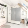 Cabine de douche à l’italienne l.80 x L.170 x H.218 cm – effet ciment, receveur de plain-pied, Elmer Serenity