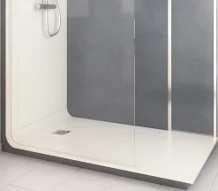 Cabine de douche à l’italienne l.90 x L.160 x H.218 cm – effet béton, receveur de plain-pied, Elmer Serenity