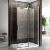 Cabine de douche ALIXA H.200 cm porte coulissante en verre 8 mm transparent 85 x 150 cm (porte 150) - Saniverre