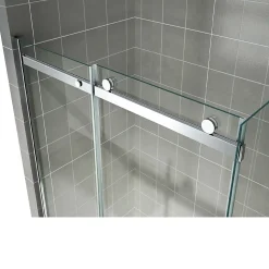 Cabine de douche ALIXA H.200 cm porte coulissante en verre 8 mm transparent 85 x 150 cm (porte 150) - Saniverre