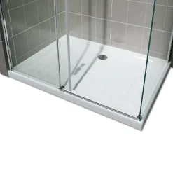 Cabine de douche ALIXA H.200 cm porte coulissante en verre 8 mm transparent 85 x 150 cm (porte 150) - Saniverre
