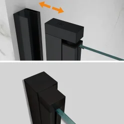 Cabine de douche ATÉA-BLACK H.180 cm, 70 x 70 cm, 2 portes pliantes et pivotantes, verre transparent 6 mm - Saniverre