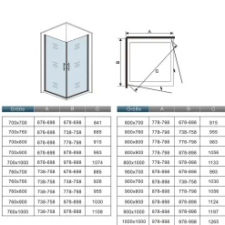 Cabine de douche battante - 6 mm Verre Anticalcaire - 90 x 80 x180 cm - installer réversible - alu Chrome