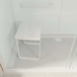 Cabine de douche blanche sécurisée et accessible à tous 160x85x220cm - Mitigeur Thermostatique