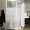 Cabine de Douche Blanche Demi-Circulaire 90x90 CM H185 Verre Sérigraphié mod. Blanc