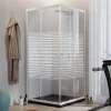 Cabine de Douche Blanche Rectangulaire 70x120 CM H185 Verre Sérigraphié mod. Blanc