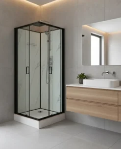 Cabine de douche carrée 90x90 QUADRA Marble