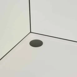 Cabine de douche carrée 80x80x200 cm - Porte pivotante - Fonds Blancs & Profilés Noir Mat
