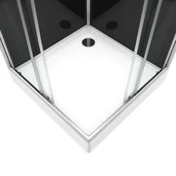 Cabine de douche carrée 80x80x195 - Portes coulissantes en verre trempé 5mm - SQUARY BLACK 2