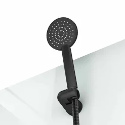 Cabine de douche carrée 80x80x200cm - Porte pivotante - Fonds Blancs - Receveur et Profilés Noirs