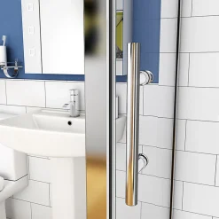 Cabine de douche coulissante - 140 x 90 x 190 cm - 5 mm Verre sécurit transparent - Aluminium chromé