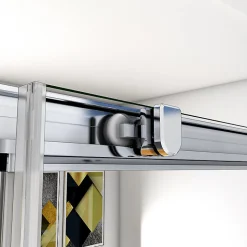 Cabine de douche coulissante - 120 x 90 x 190 cm - 5 mm Verre sécurit transparent - Aluminium chromé