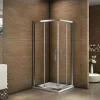 Cabine de douche coulissante angle 80x80x185 cm - Verre sécurit 6 mm - Chrome